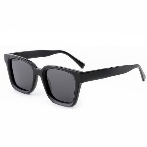 Damen modische quadratische Sonnenbrille mit transparentem Kunststoffrahmen und polarisierten Gläsern Karnz