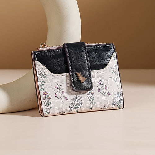 Floral Print Leder Kartenetui