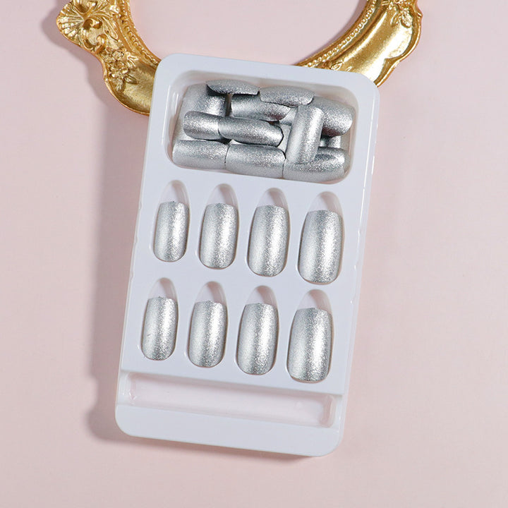 Schimmerndes Metallic Press-On Nagelset Karnz