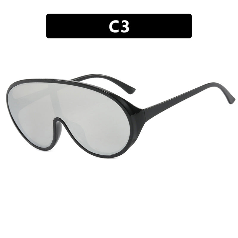 Damen futuristische Sonnenbrille mit großflächigen Gläsern und ergonomischem Rahmen Karnz
