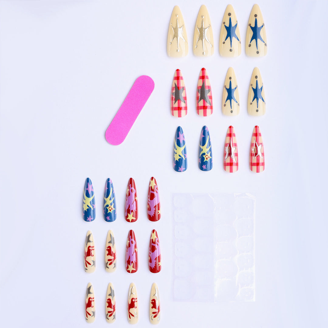 Kunstfingernägel mit Kreativem Pop-Art Design Karnz