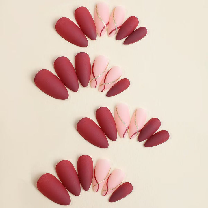 Elegante Stiletto Press-On Nagelset Karnz