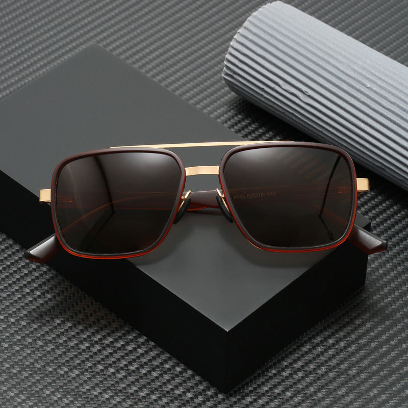 Damen elegante quadratische Sonnenbrille mit hochwertigem Metallrahmen Karnz