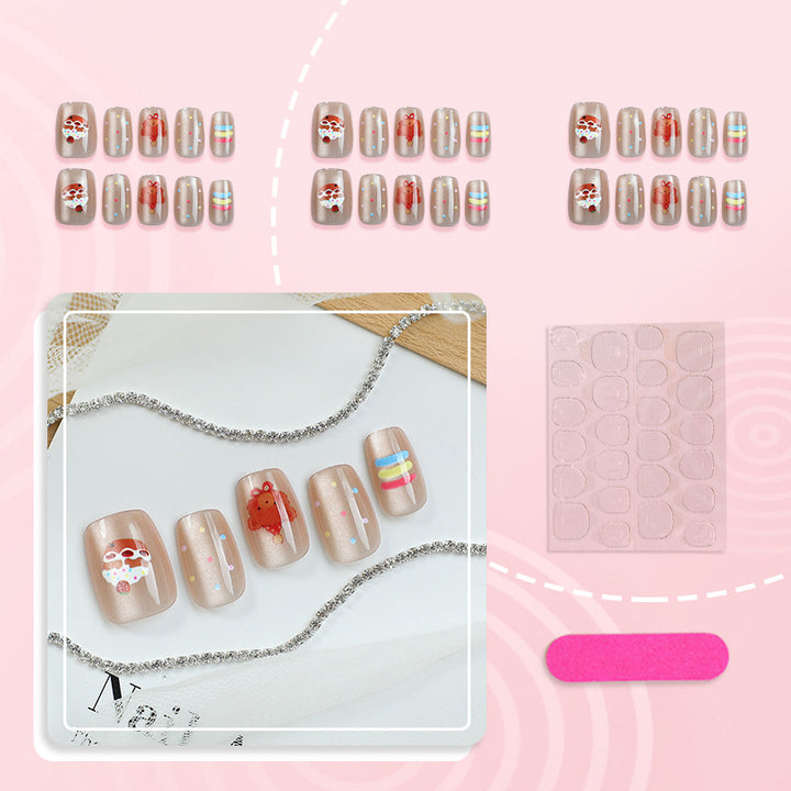 Verspieltes Charakterbedrucktes Press-On Nagelset