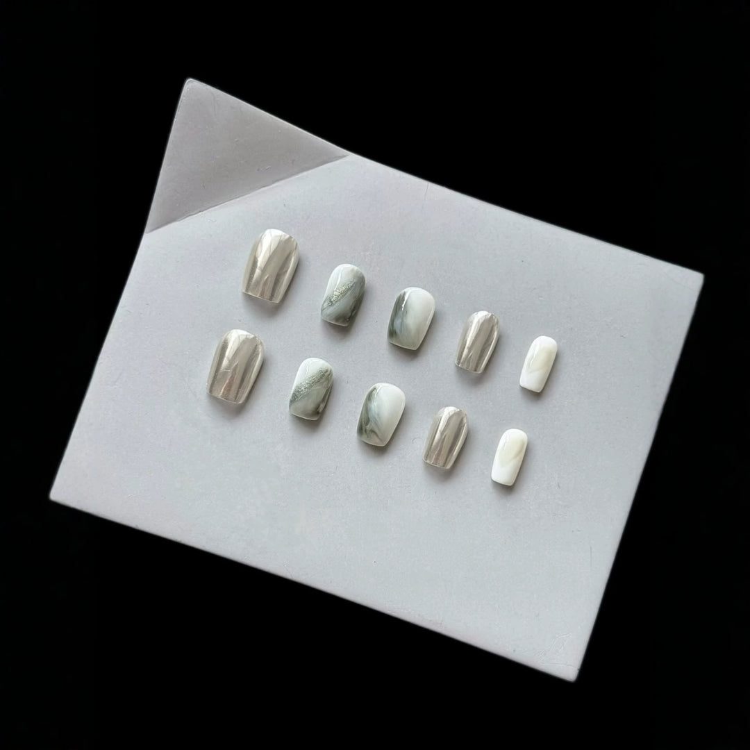 Marmor-Effekt Press-On Nagel Set