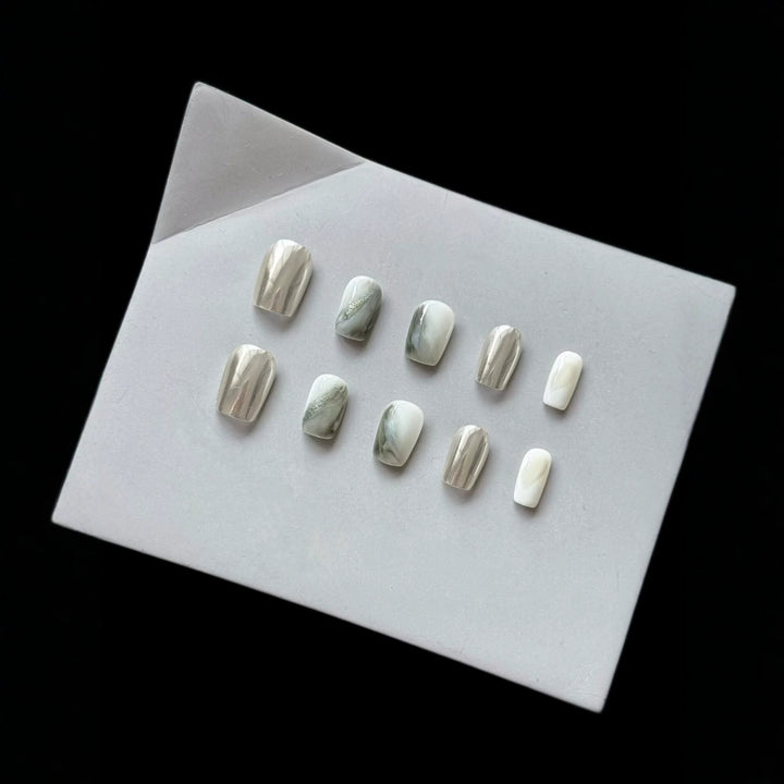 Marmor-Effekt Press-On Nagel Set