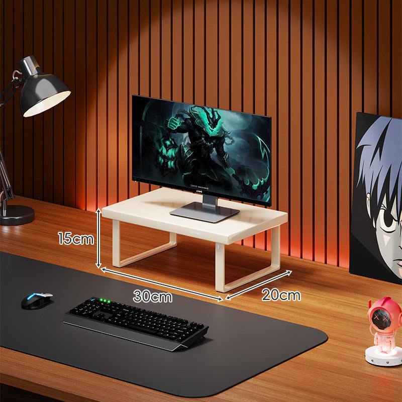 Massivholz-Monitorständer mit minimalistischem U-Rahmen aus Metallbeinen