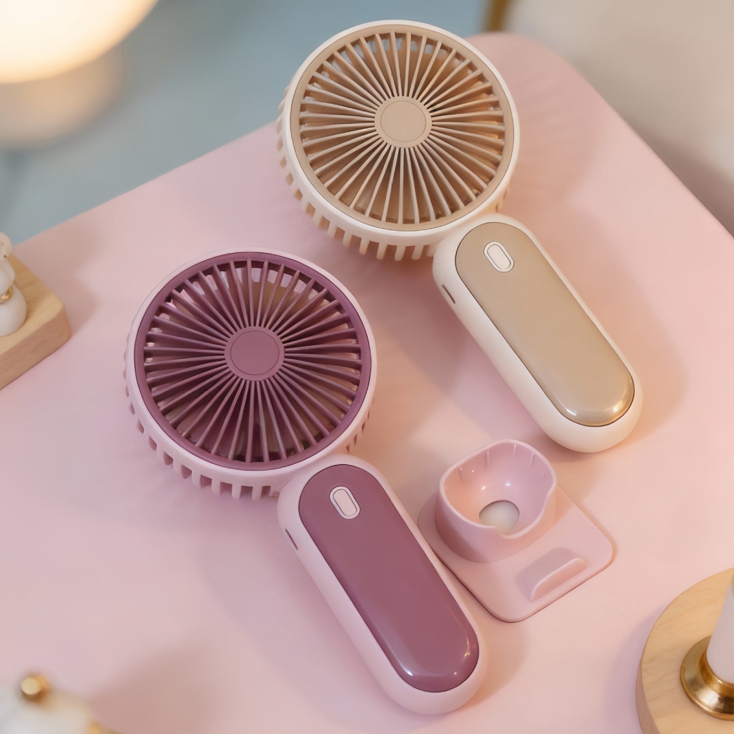 Damen Tragbarer USB-Handventilator mit flexiblem Standfuß Karnz