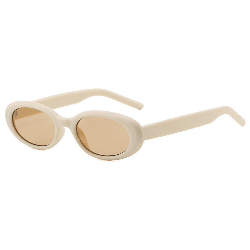 Damen ovale Sonnenbrille mit transparentem Effekt und UV-Schutz Karnz