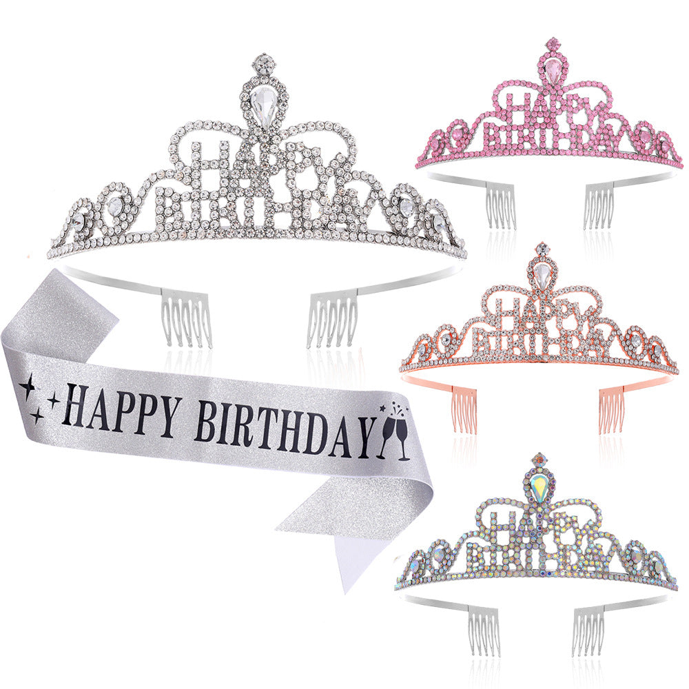 Damen Funkenkrone mit „Happy Birthday“ Schriftzug Karnz