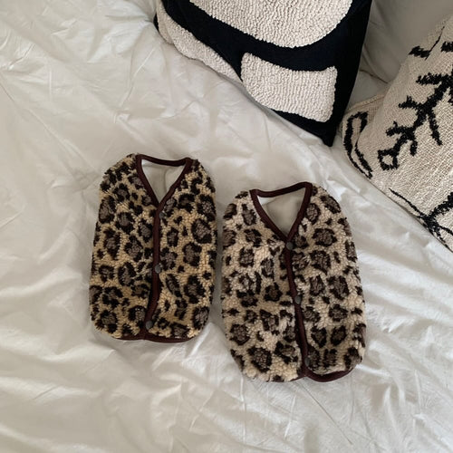 Sherpa-Fleece-Leopardenmuster-Snap-Front-Gemütliche-Weste