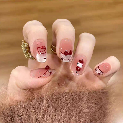 Verspielte Charakter Press-On Nagelkunst Karnz