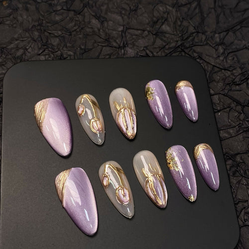 Elegantes florales Design Press-On-Nagelset