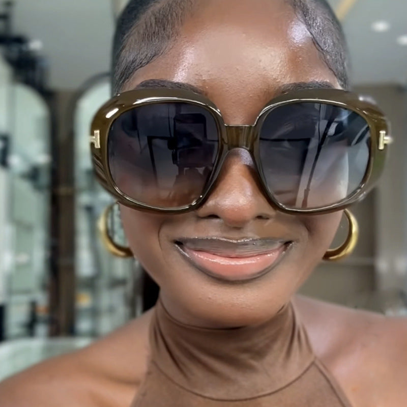 Damen oversized Sonnenbrille mit eleganter Rahmenstruktur und UV-Schutz Karnz