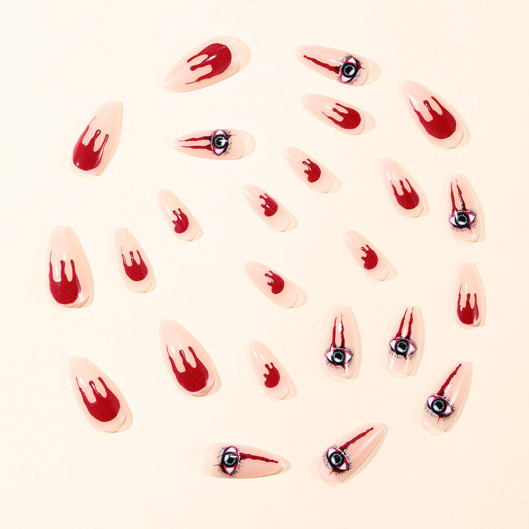 Horror Eye-inspirierte Stiletto-Nagelkunstverlängerungen Karnz