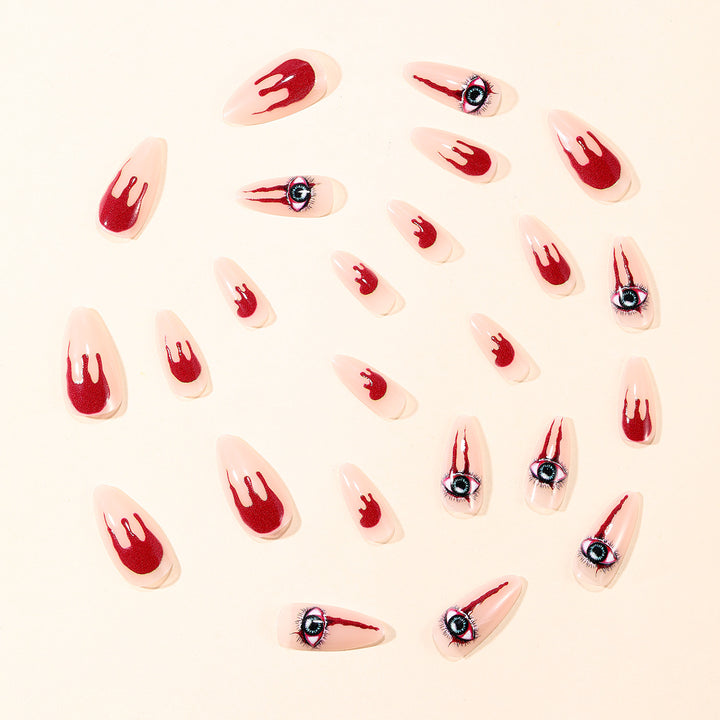 Horror Eye-inspirierte Stiletto-Nagelkunstverlängerungen Karnz