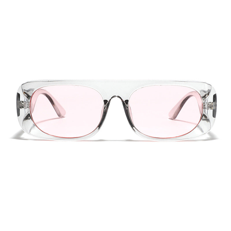 Damen modische Sonnenbrille mit transparentem und geometrischem Rahmen Karnz