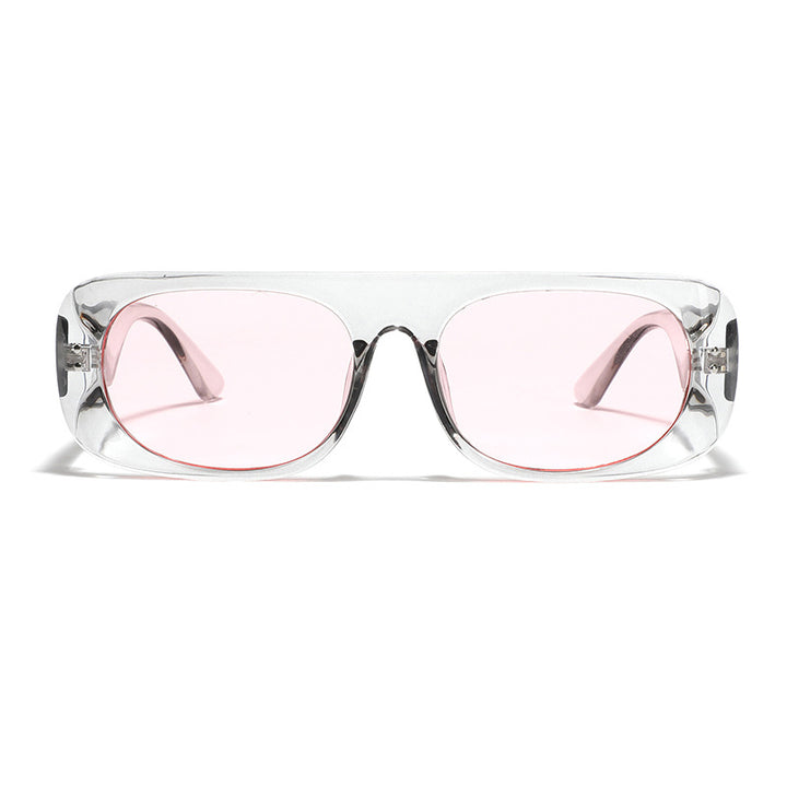 Damen modische Sonnenbrille mit transparentem und geometrischem Rahmen Karnz
