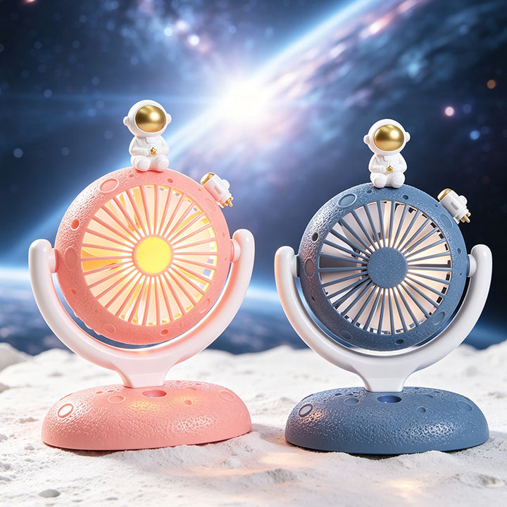 Unisex Tragbarer Mini-Ventilator mit LED-Beleuchtung und einzigartigem Astronautendesign Karnz