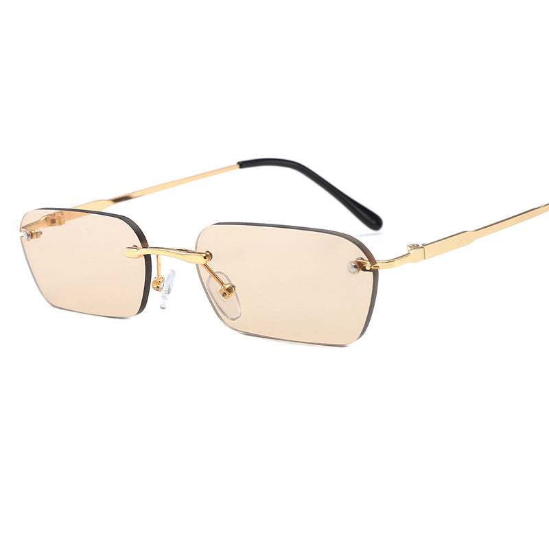 Damen modische rechteckige Sonnenbrille mit luxuriösem Metallrahmen Karnz