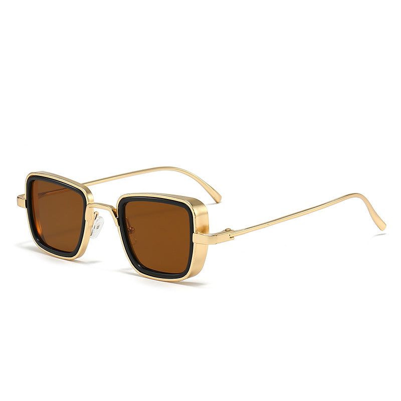 Damen stilvolle quadratische Sonnenbrille mit elegantem Metallrahmen Karnz