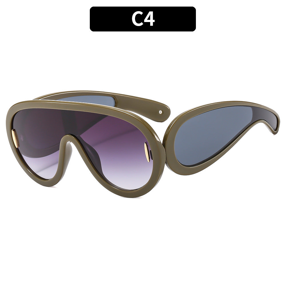 Futuristische Dual-Objektiv Shield Sonnenbrille