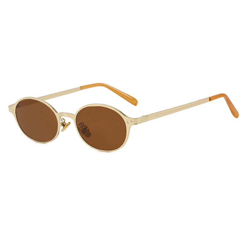 Damen runde Brille mit filigranem Metallrahmen und bequemen Nasenpads Karnz
