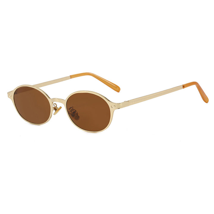 Damen runde Brille mit filigranem Metallrahmen und bequemen Nasenpads Karnz