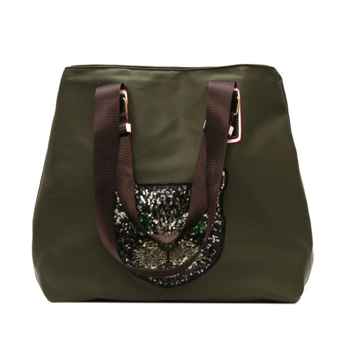 Stylische mit Pailletten dekorierte Tragetasche