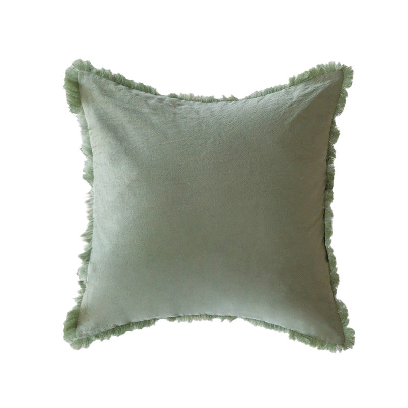 Quadratischer Kissenbezug im Boho‑Stil mit 3D‑Tufting, Quasten und weicher Baumwollstruktur Karnz
