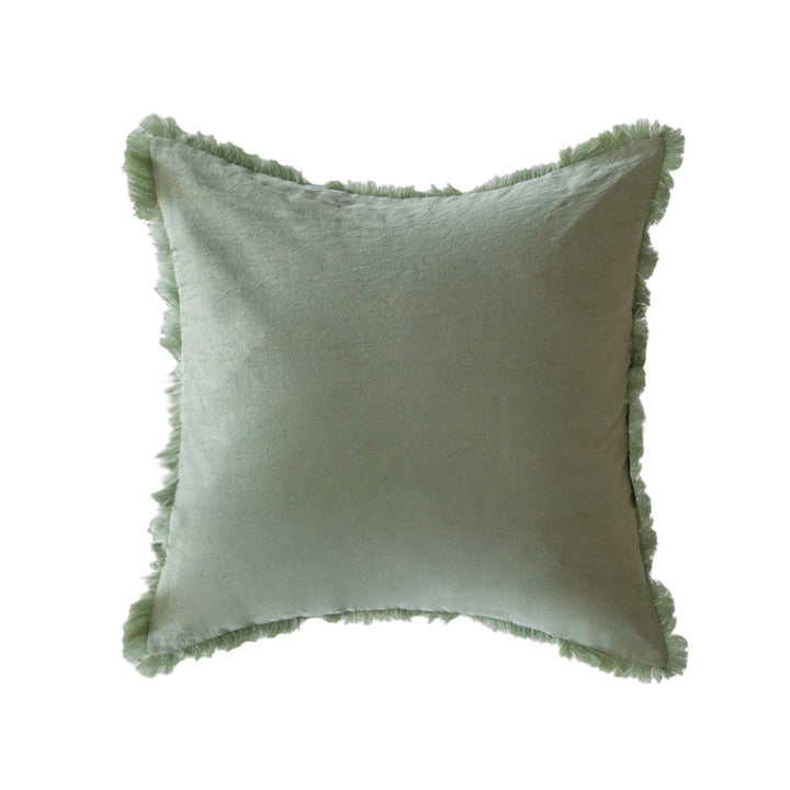 Quadratischer Kissenbezug im Boho‑Stil mit 3D‑Tufting, Quasten und weicher Baumwollstruktur Karnz