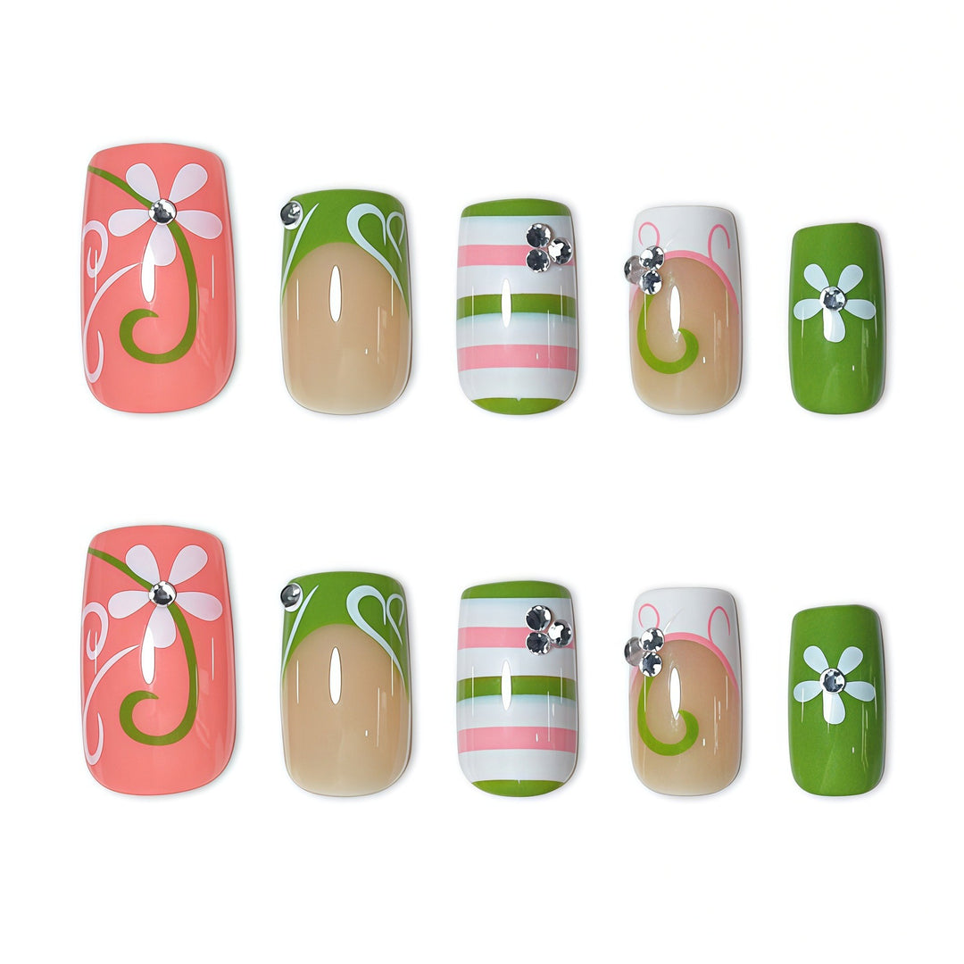 3D Floral Art Press-On Nail Set Karnz