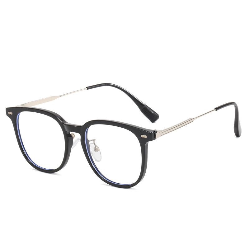 Damen klare rechteckige Brille mit filigranem Metallrahmen Karnz