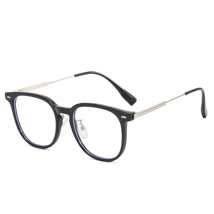 Damen klare rechteckige Brille mit filigranem Metallrahmen Karnz