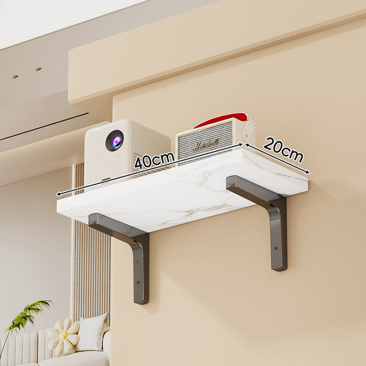 Wandmontierte schwebende Aufbewahrungse shelf mit Marmor-Effekt und Schwerlaststahlhaltern