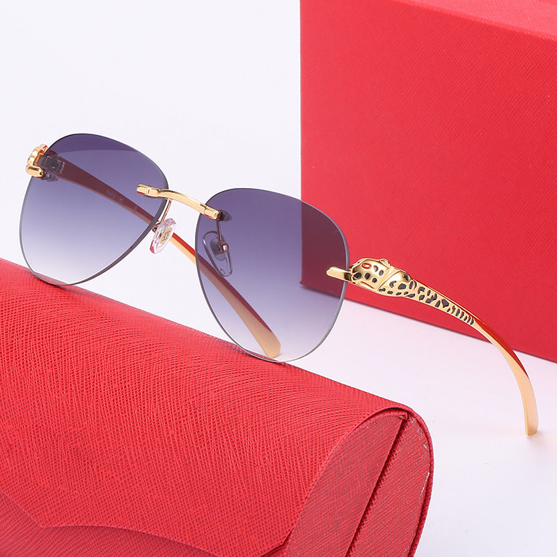 Damen elegante Piloten-Sonnenbrille mit luxuriösem Goldrahmen und schützenden Gläsern Karnz
