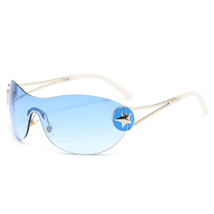 Damen Modische Sonnenbrille mit transparentem Design und stilvollen Akzenten Karnz