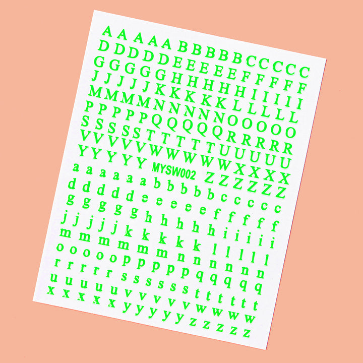Dekorative Alphabet Nagelkunst Aufkleber