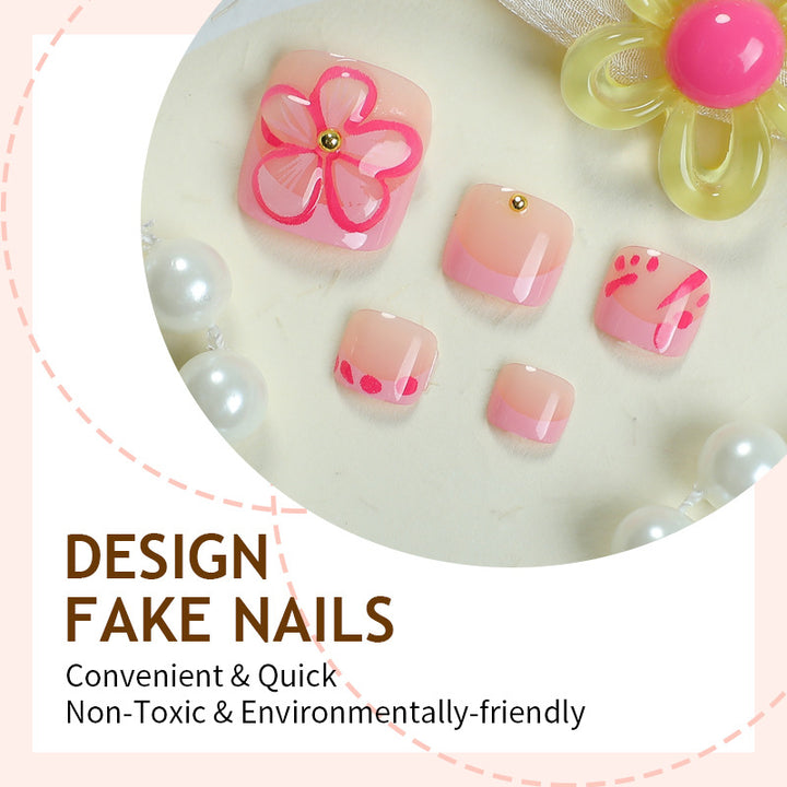 Kunstnagelset mit verspielten Blüten-Designs Karnz