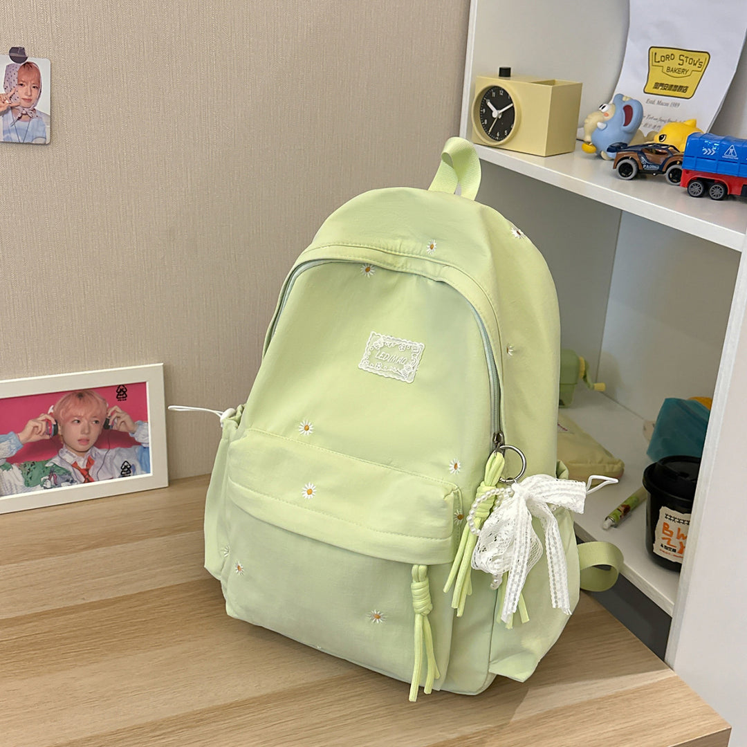 Stylischer backpack mit floralem Schmuck Karnz