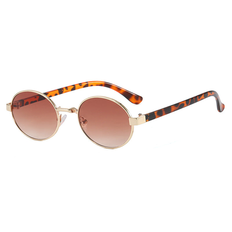 Damen runde Brille mit elegantem Metallrahmen und verstellbaren Nasenpads Karnz