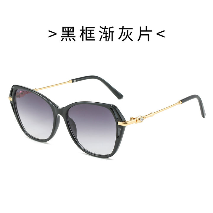 Damen modische Cat-Eye Sonnenbrille mit elegantem Metallrahmen Karnz