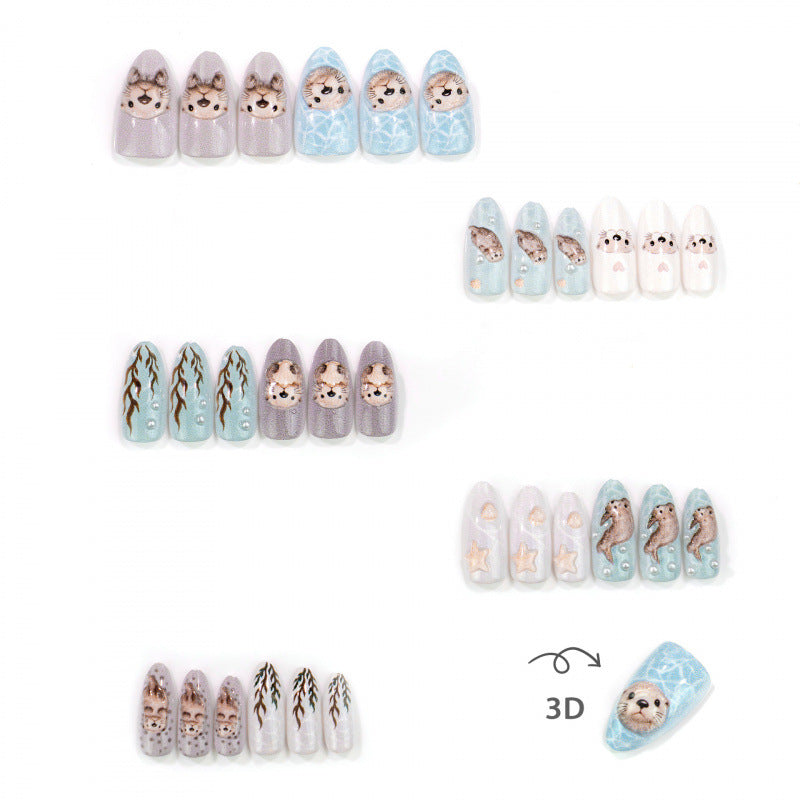 Künstlerisches Tiermotiv Press-On Nail Set