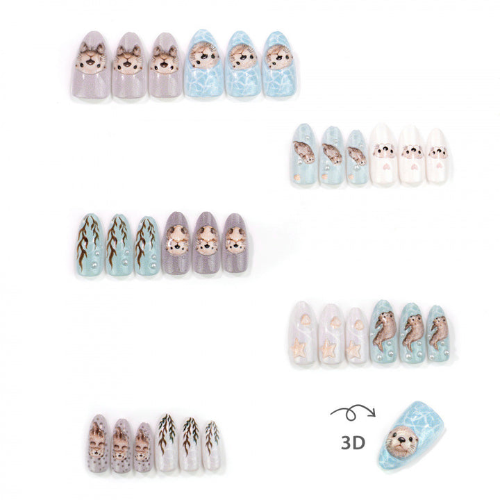 Künstlerisches Tiermotiv Press-On Nail Set