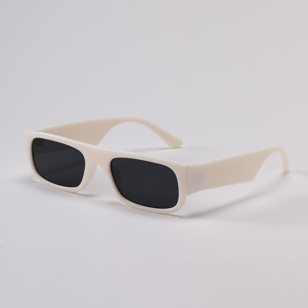 Damen stilvolle Vintage-Sonnenbrille mit transparentem Rahmen und leicht getönten Gläsern Karnz