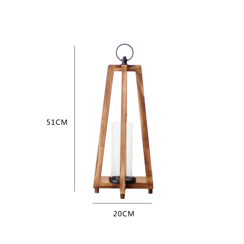 Elegante Laterne aus Holz und Glas Karnz
