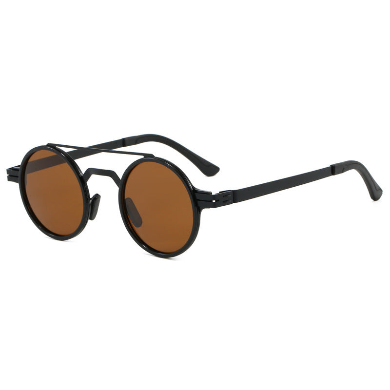 Damen modische runde Sonnenbrille mit minimalistischem Design Karnz