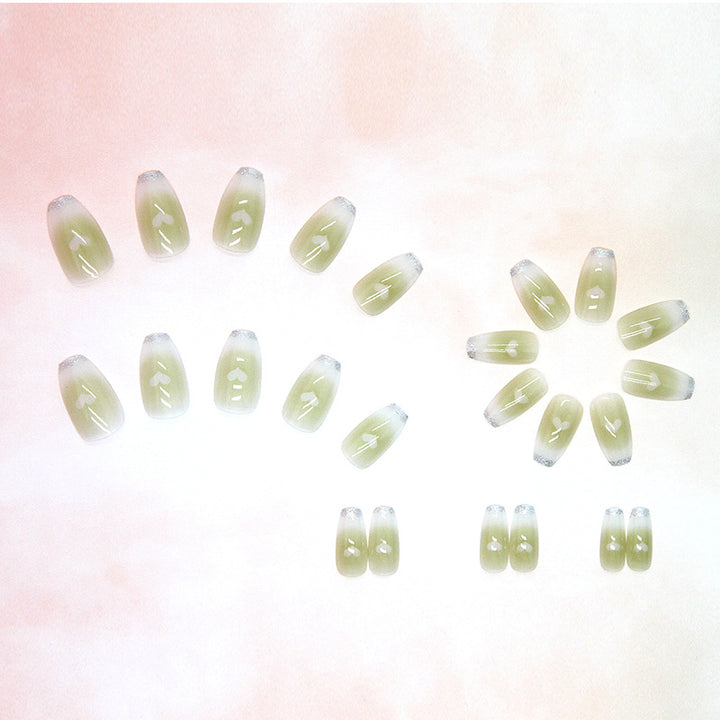 Künstlerische Ombre Press-On Nageltips Karnz