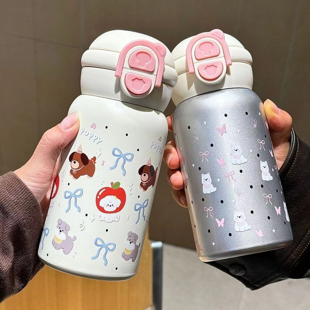 Damen Verspielte Kinder-Trinkflasche mit Tieren Karnz