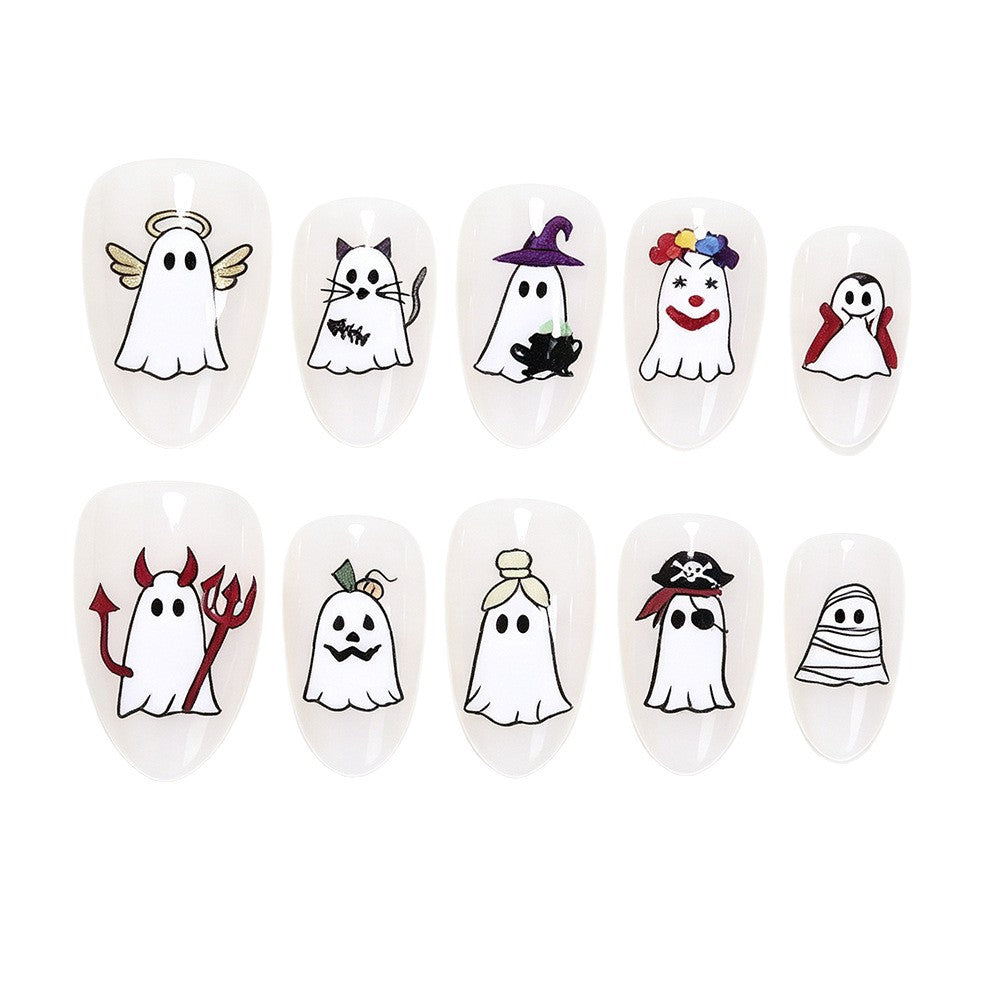 Halloween-Themen Gespensterdesign Press-On Nail Art Set Karnz